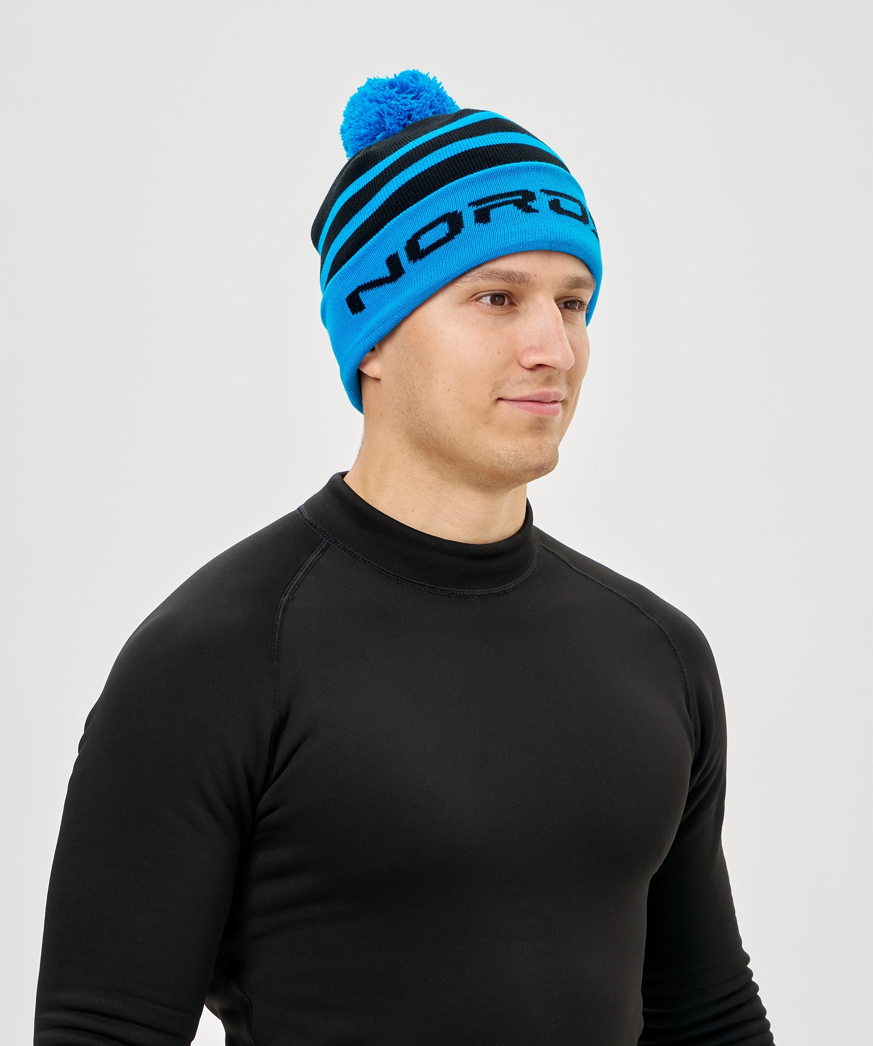 Шапка Nordski Winter Black/Light Blue