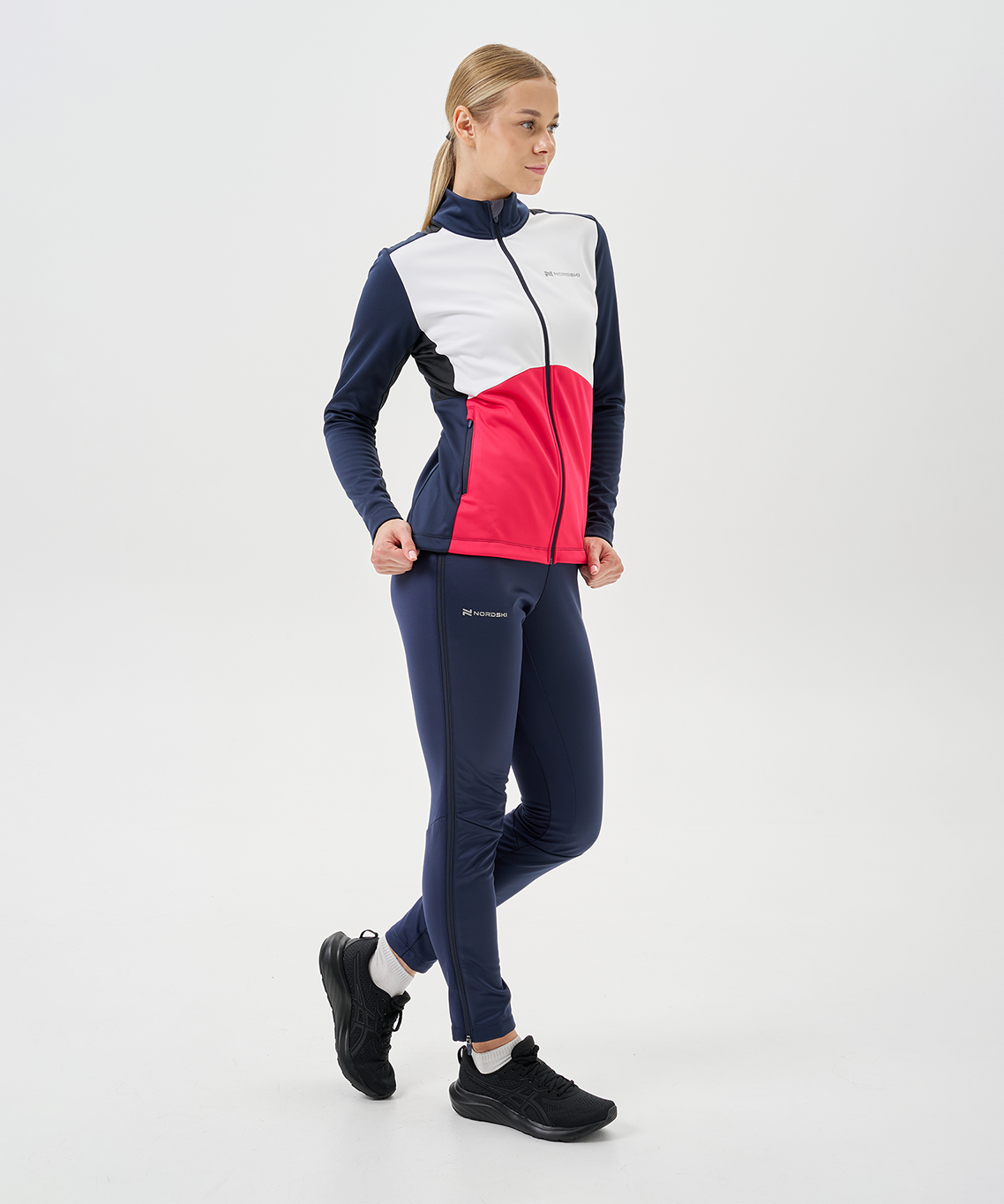 Тренировочная куртка Nordski Advance White/Pink/Blueberry W