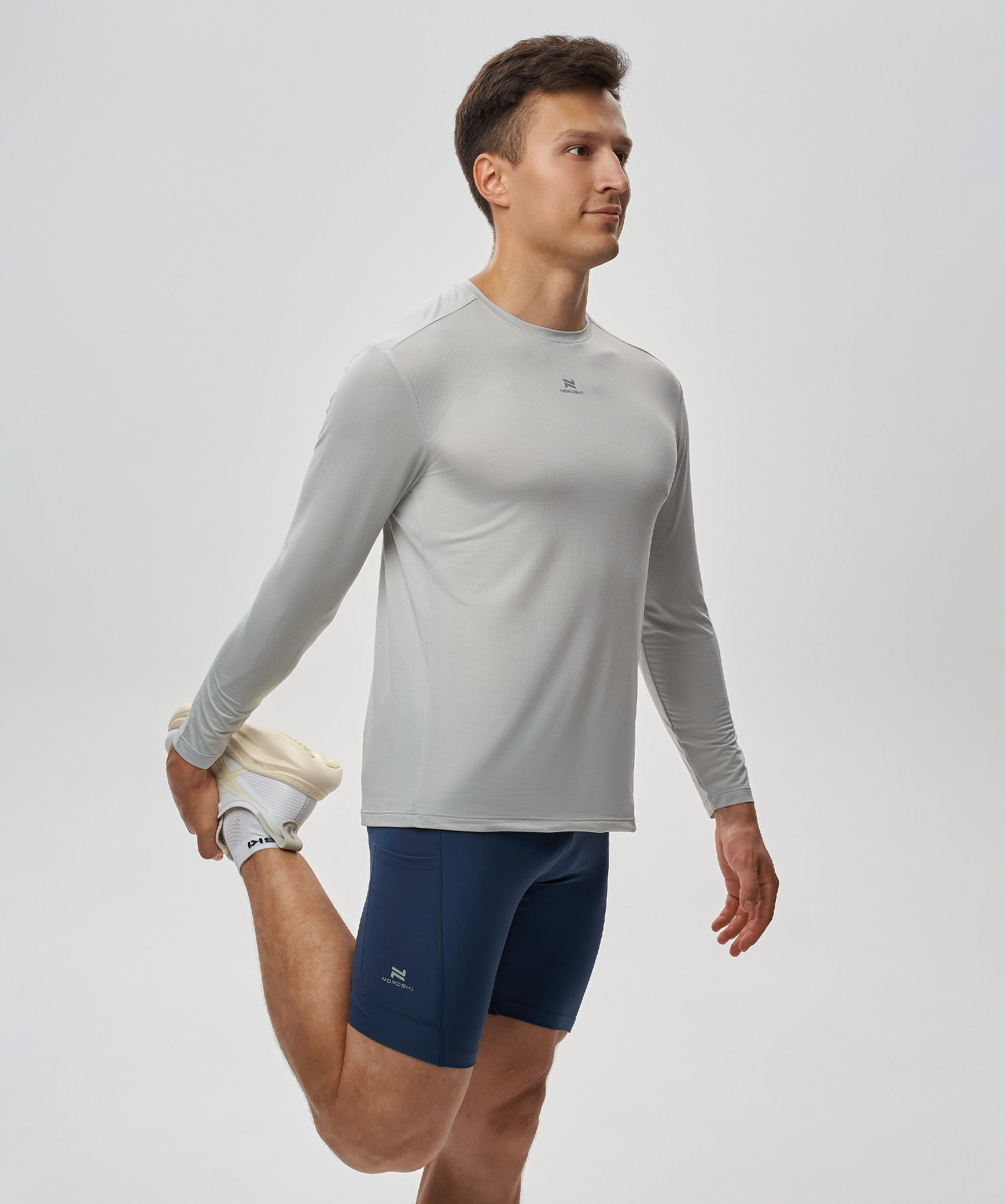 Футболка Nordski Run 2.0 Silver с длинным рукавом