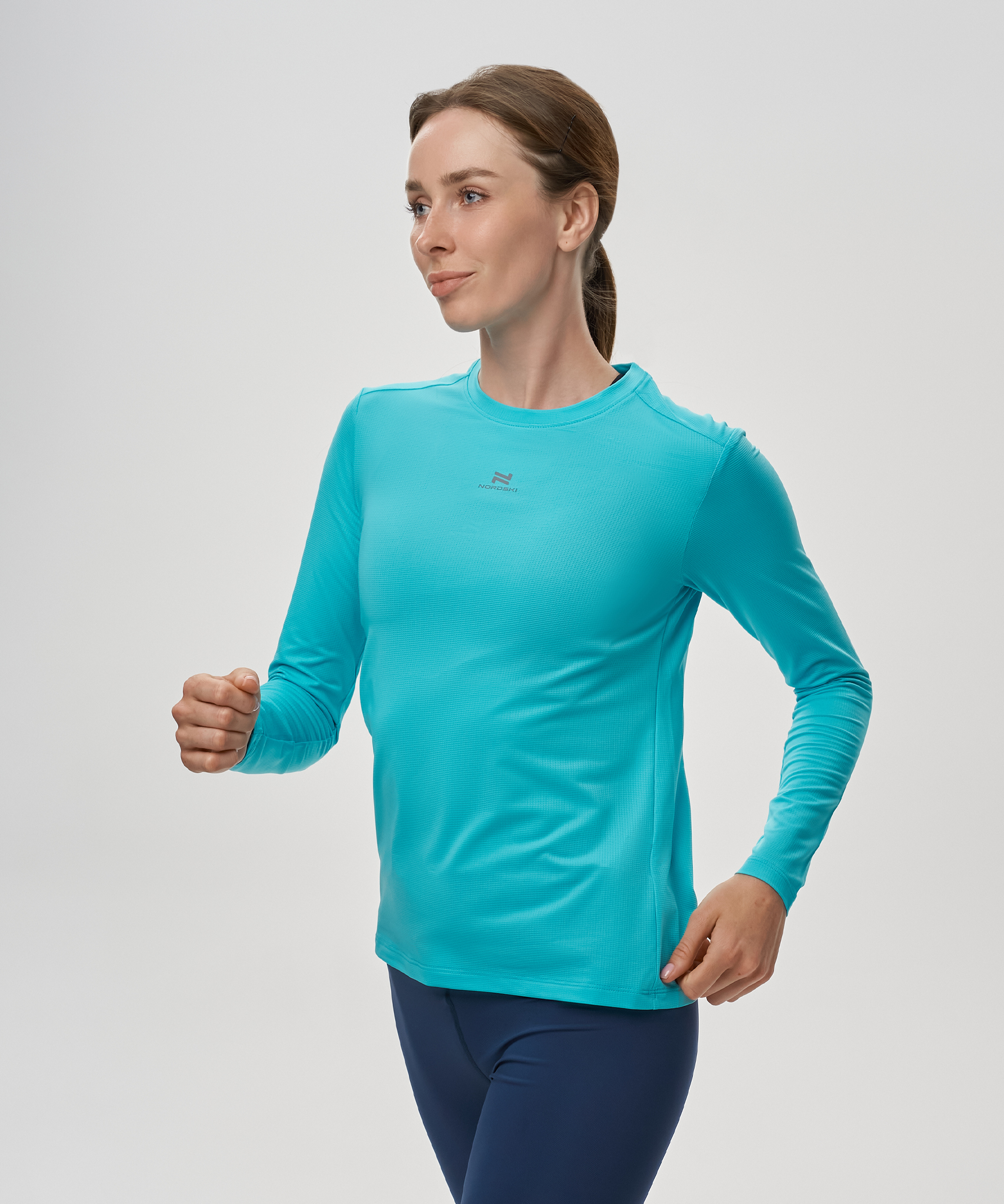 Футболка Nordski Run 2.0 Aqua W с длинным рукавом